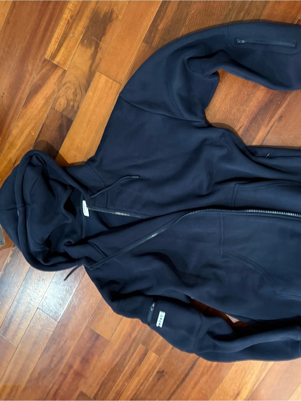 Women's Black Hooded Pullover Jacket